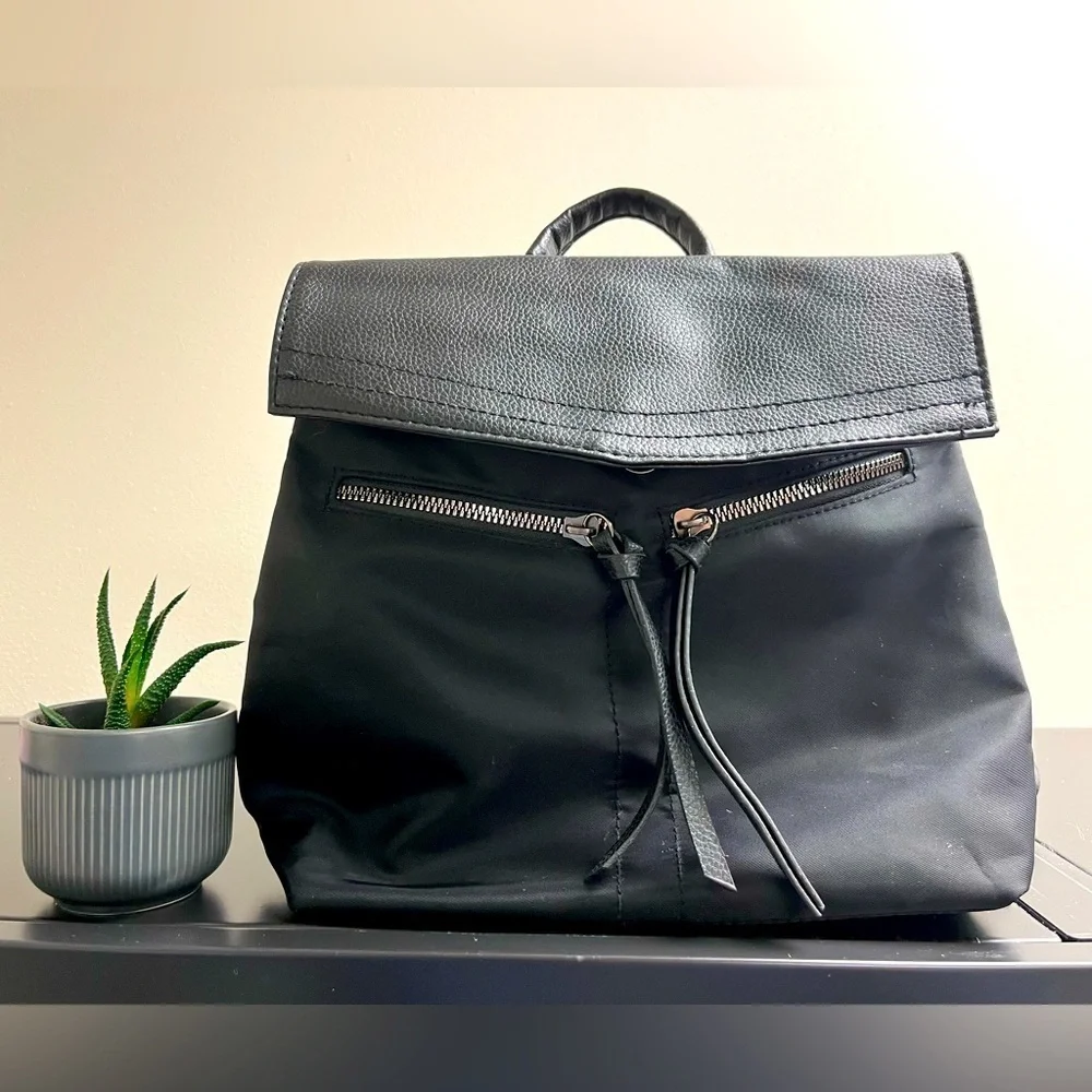 Botkier New York Mini Trigger Backpack Black Faux Leather